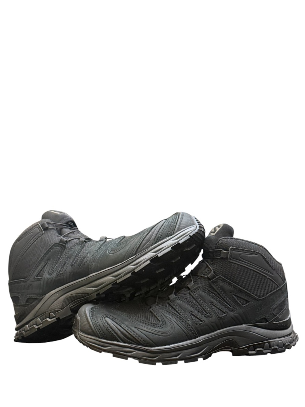 SALOMON - BLACK SUEDE LEATHER XA FORCES MID GTX EN TACTICAL BOOTS